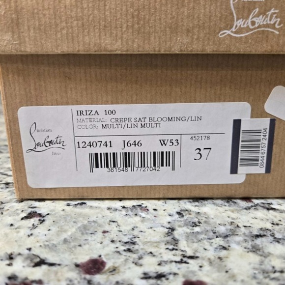 NEW Christian Louboutin Iriza 100 d’Orsay Pump in Silk Floral Print Size 37 - Picture 12 of 12